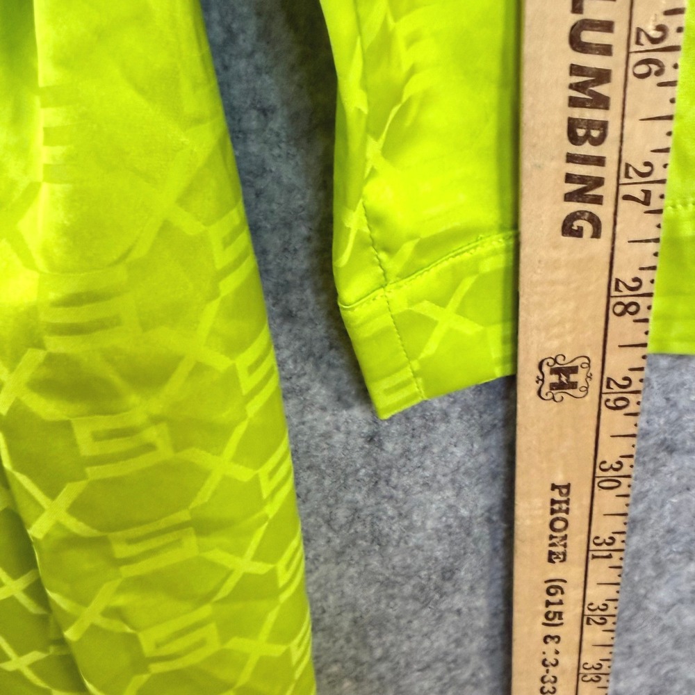Savage X Fenty Mens Neon Lime Green Logo Jacquard Satin Short Robe L/XL - Picture 8 of 11